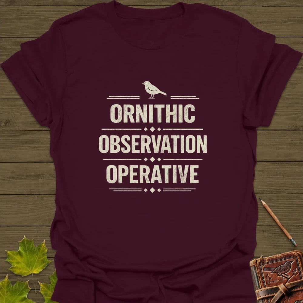 Ornithic Observation T-Shirt Maroon