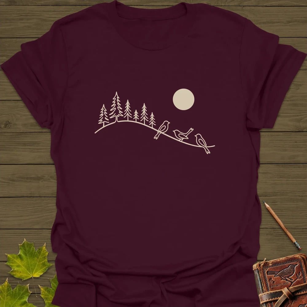 Serene Forest T-Shirt Maroon