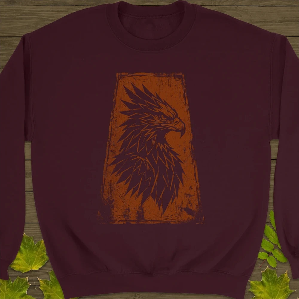 Tribal Eagle Sweatshirt Maroon