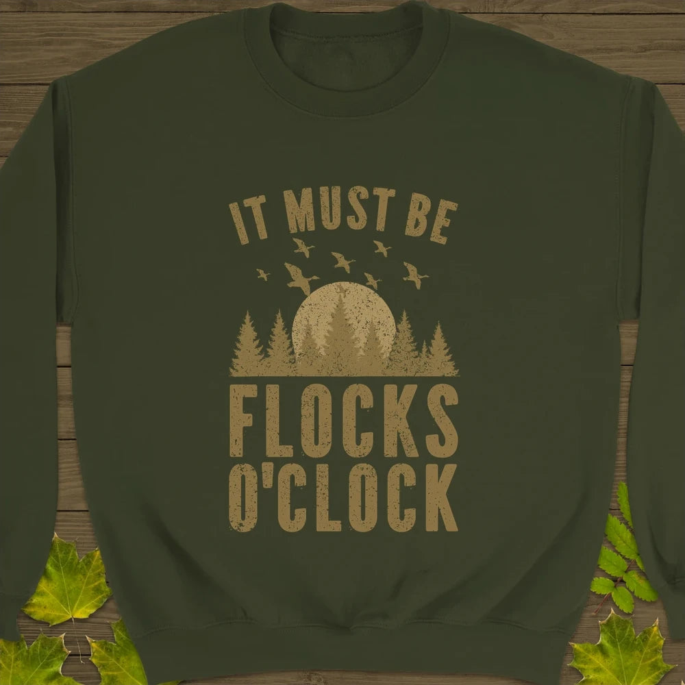 Flocks O'Clock Crewneck Sweatshirt Military Green