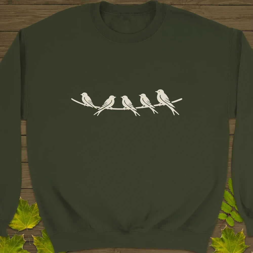 Elegant Perch Crewneck Sweatshirt Military Green