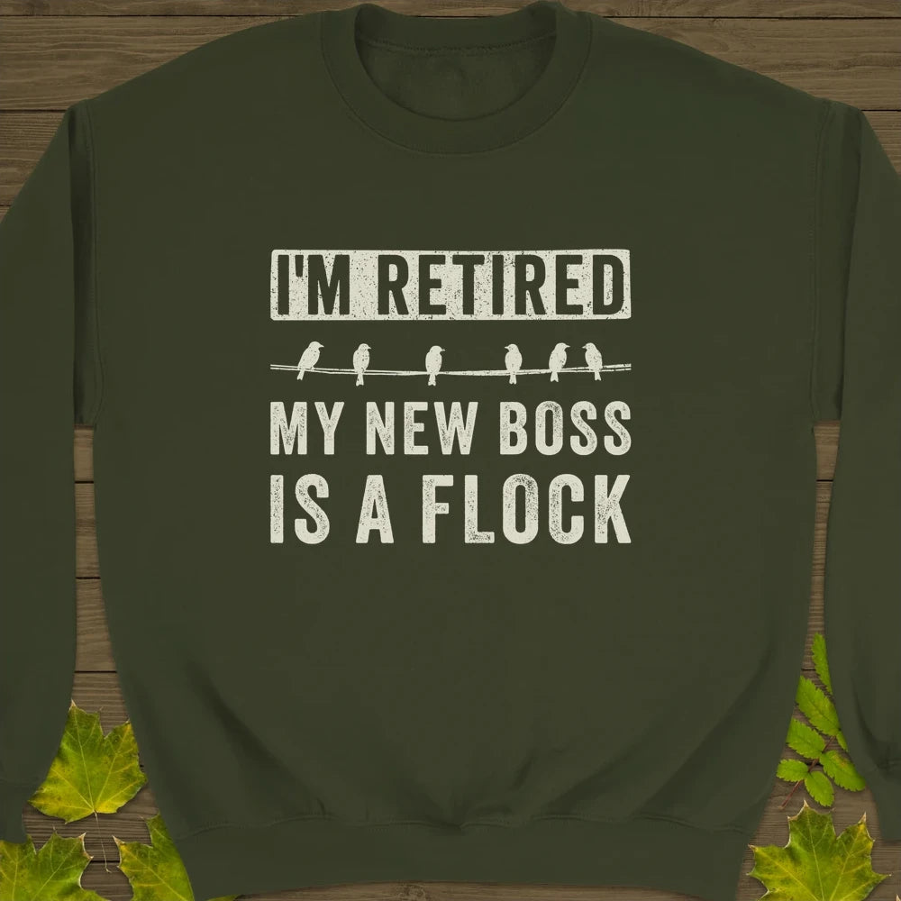 I'm Retired Crewneck Sweatshirt Military Green