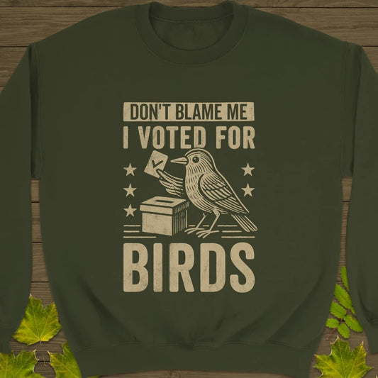 Voted For Birds Crewneck Sweatshirt Military Green