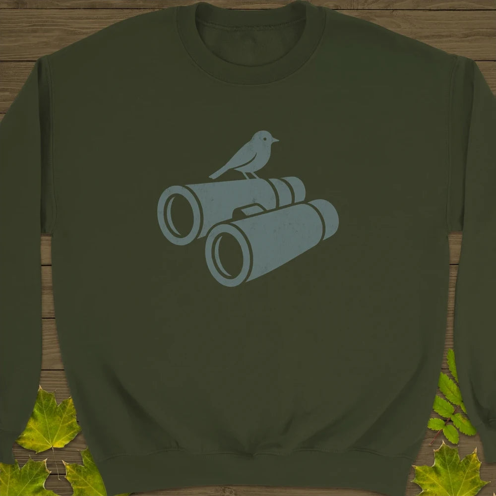 Bird on Bins Crewneck Sweatshirt Military Green