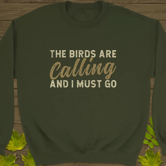 Birds Are Calling Crewneck Sweatshirt Military Green