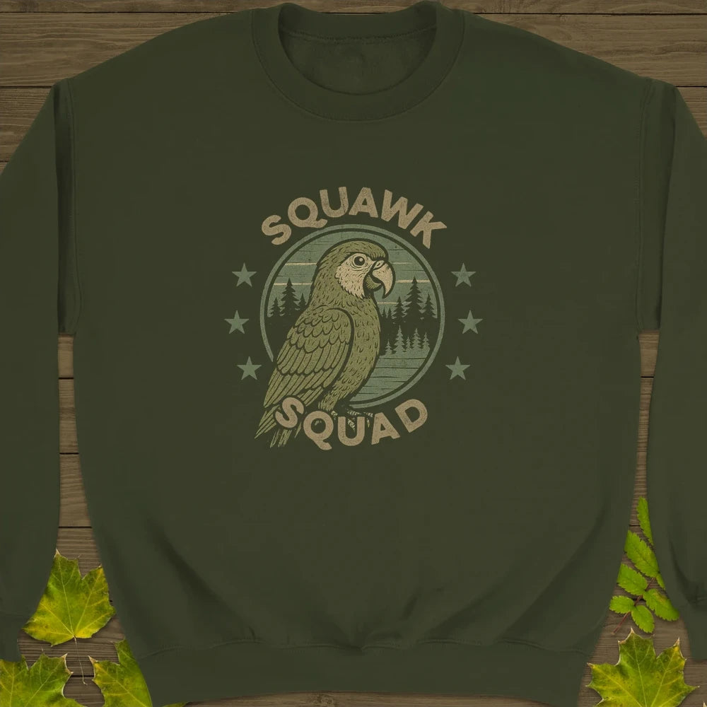 Squawk Squad Crewneck Sweatshirt Military Green