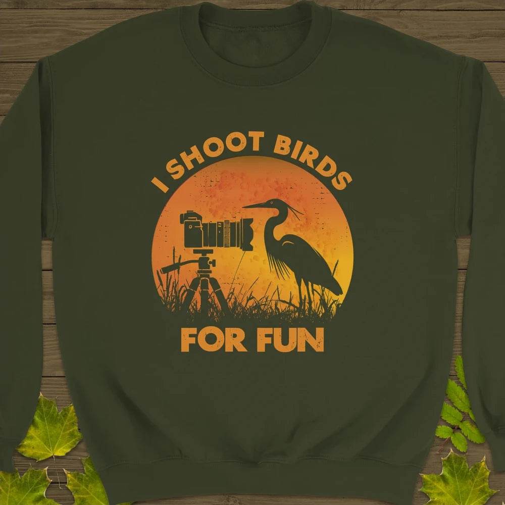 I Shoot Birds Crewneck Sweatshirt Military Green