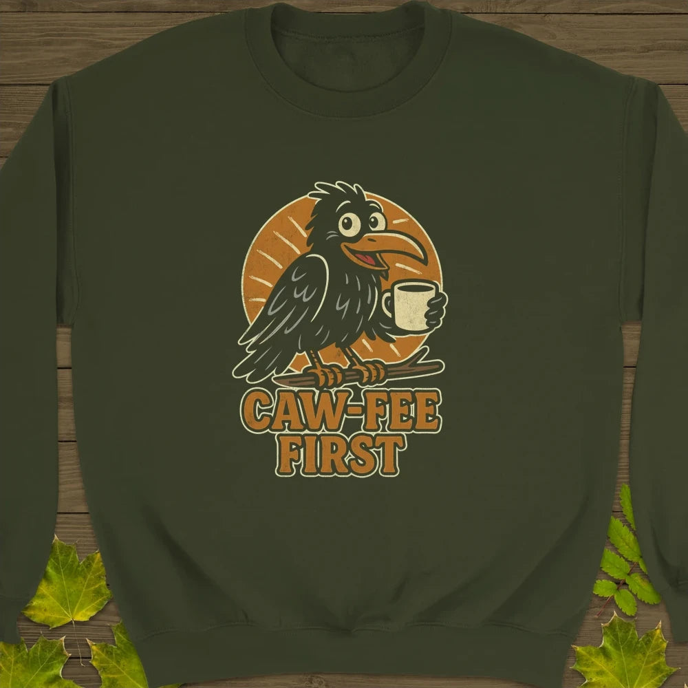 Caw-Fee First Crewneck Sweatshirt Military Green