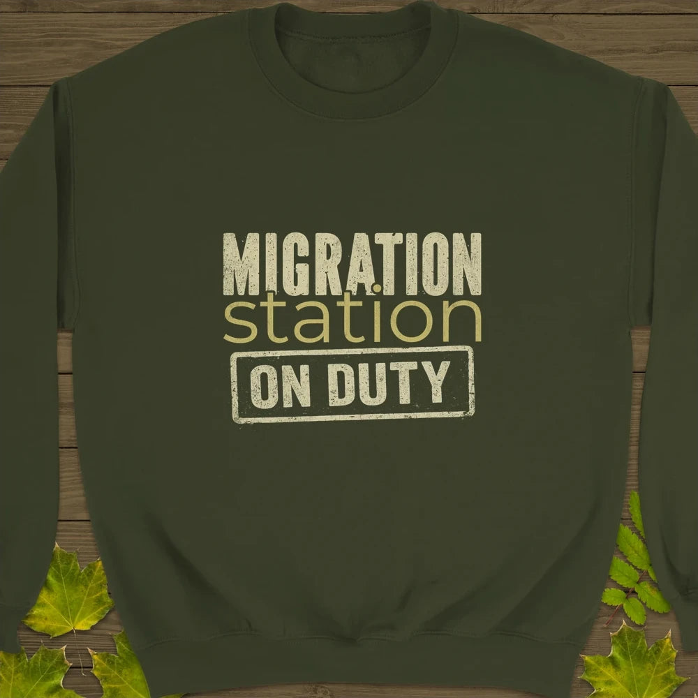 Migration Station Crewneck Sweatshirt Military Green
