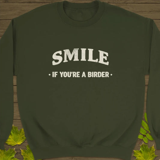 Smile Crewneck Sweatshirt Military Green