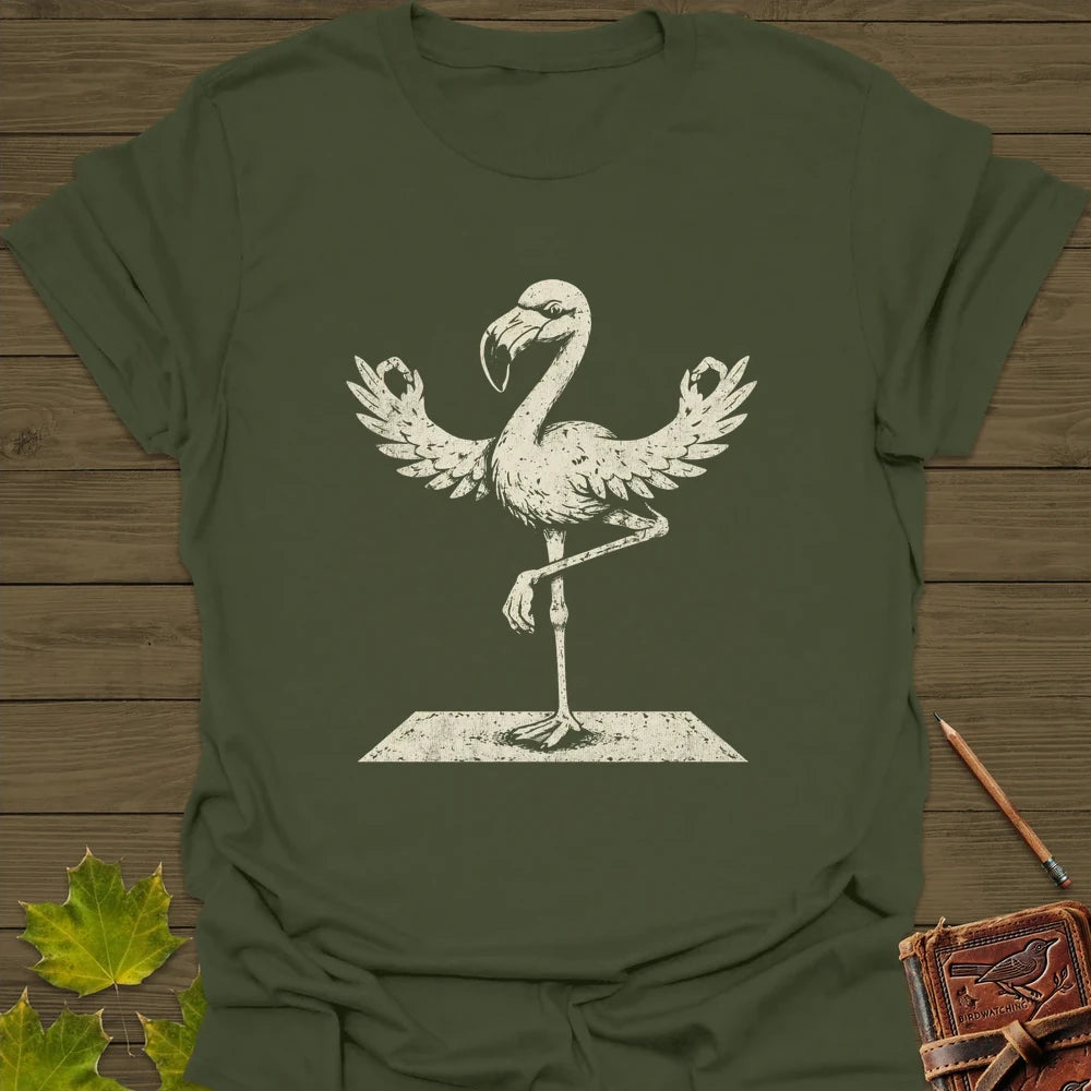 Flamingo Yoga T-Shirt Military Green