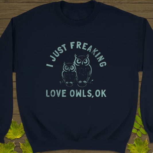 Freaking Love Owls Sweatshirt Navy