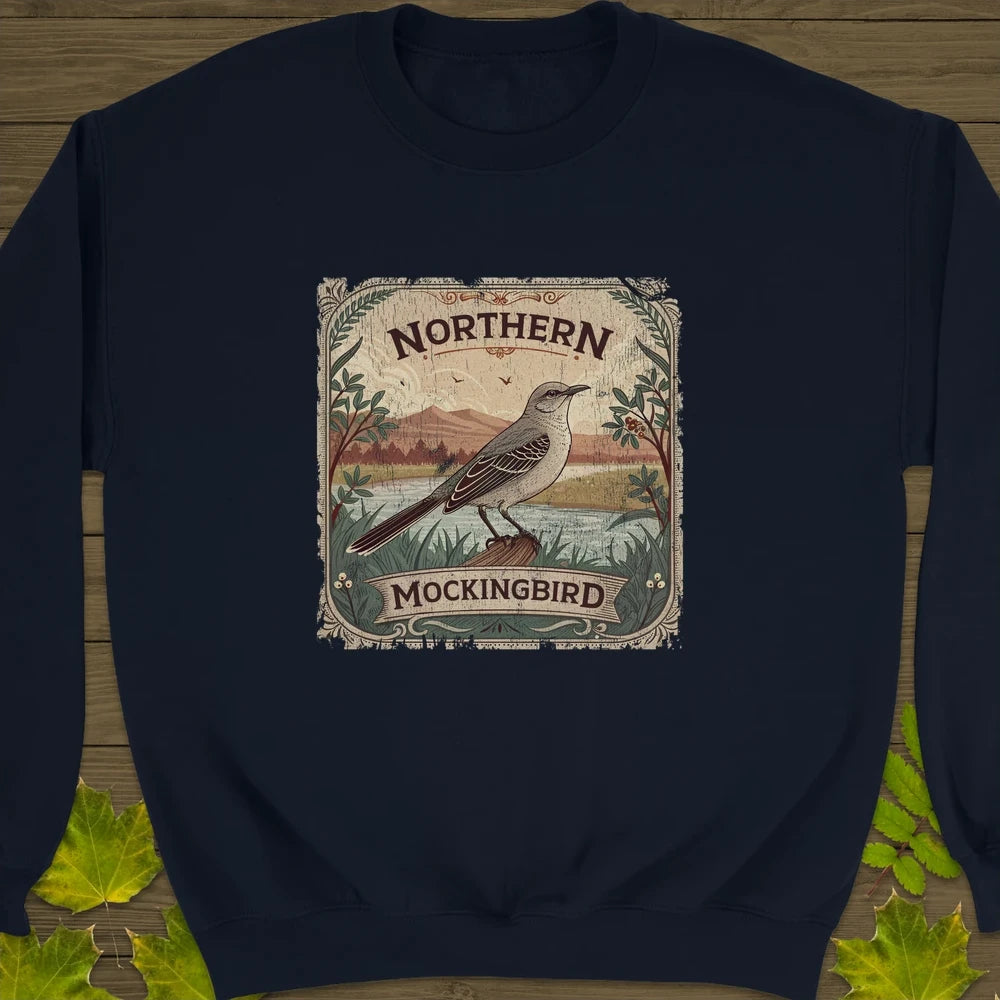 Mockingbird Melody Poster Crewneck Sweatshirt Navy