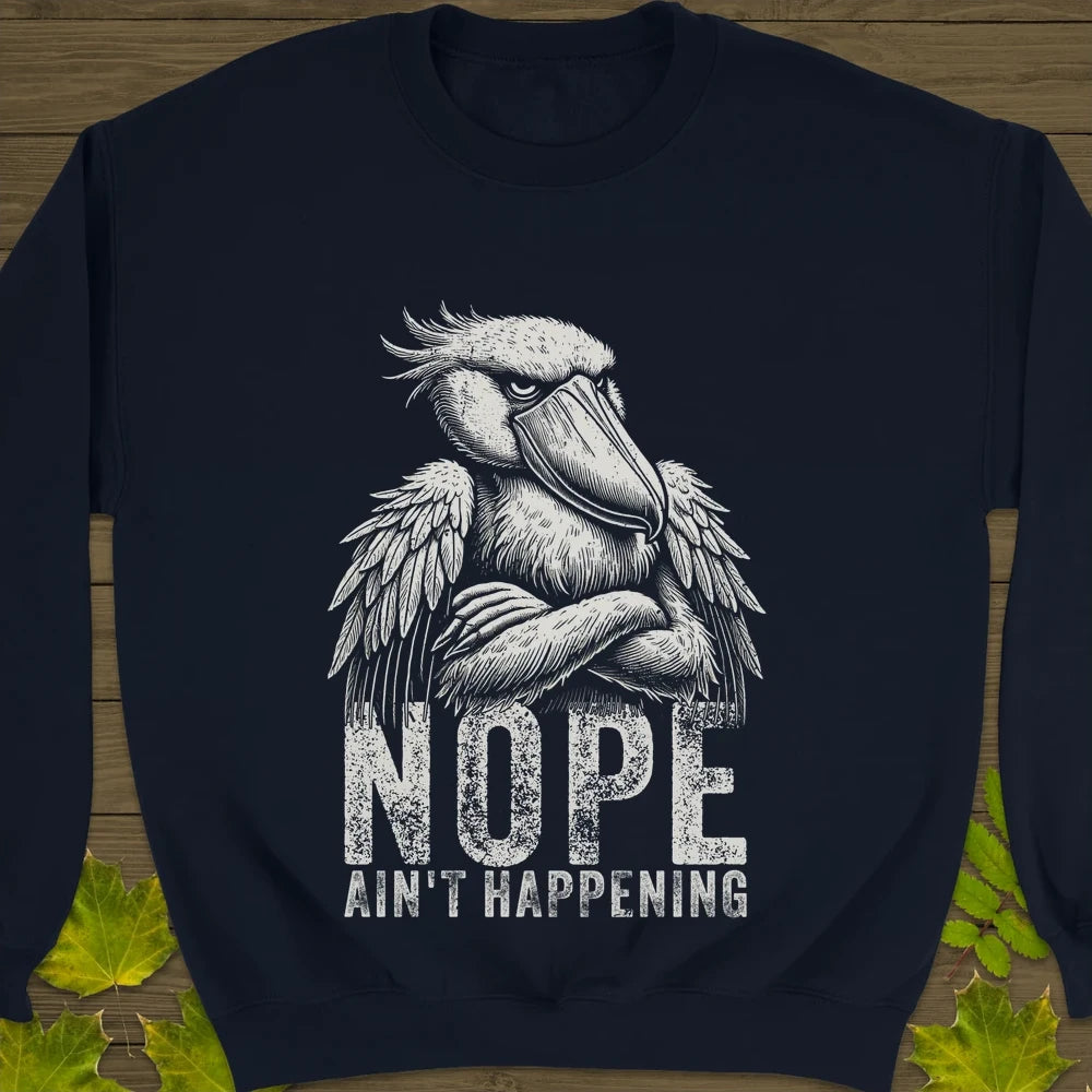 Nope - Grumpy Stork Crewneck Sweatshirt Navy
