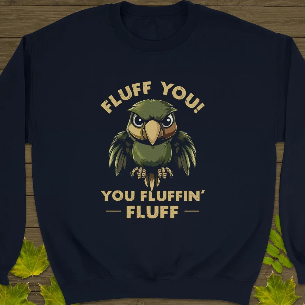 Fluff You Parrot Crewneck Sweatshirt Navy
