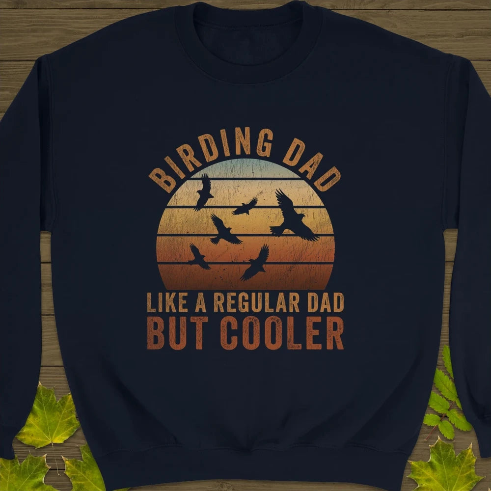 Cool Birding Dad Crewneck Sweatshirt Navy