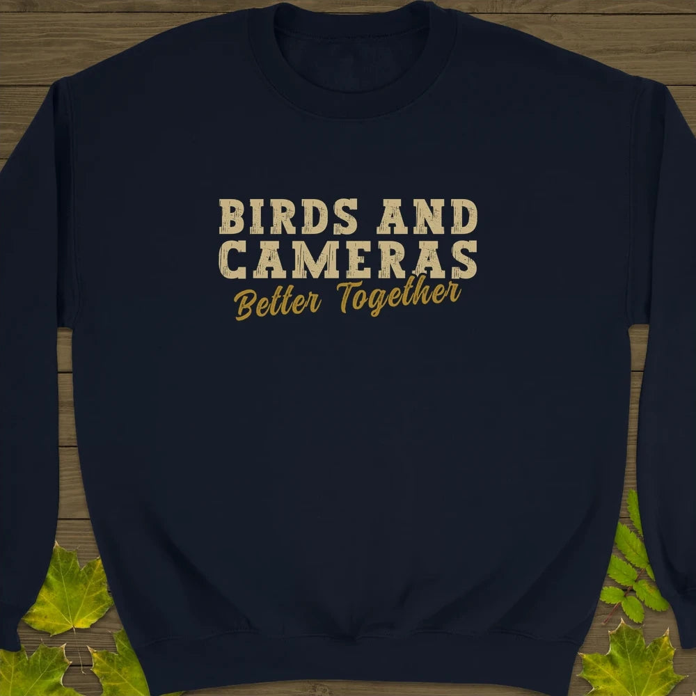 Birds And Cameras Crewneck Sweatshirt Navy