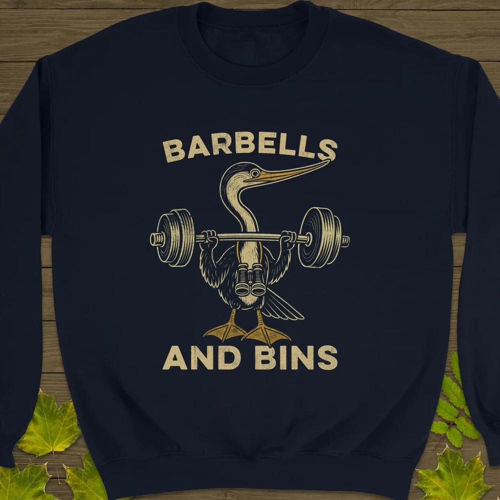 Barbells and Bins Crewneck Sweatshirt Navy