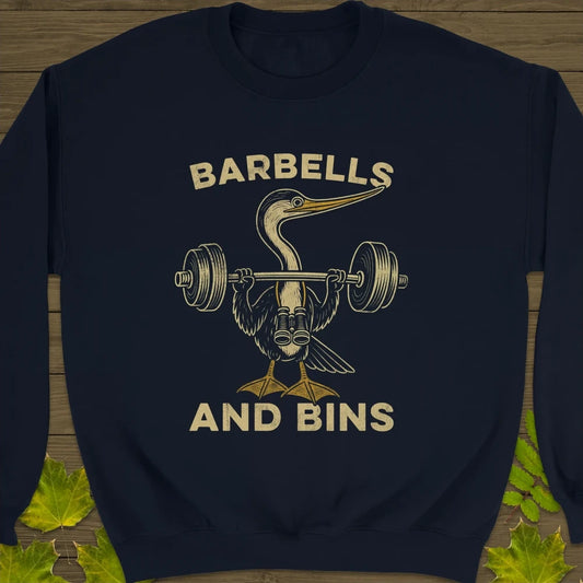 Barbells and Bins Crewneck Sweatshirt Navy