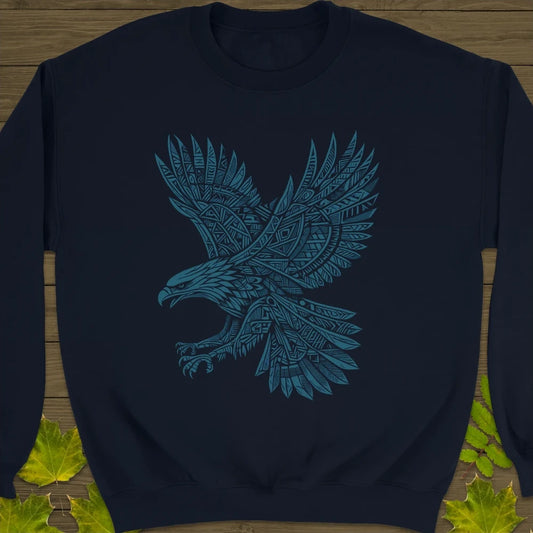 Artistic Wings Eagle Crewneck Sweatshirt Navy