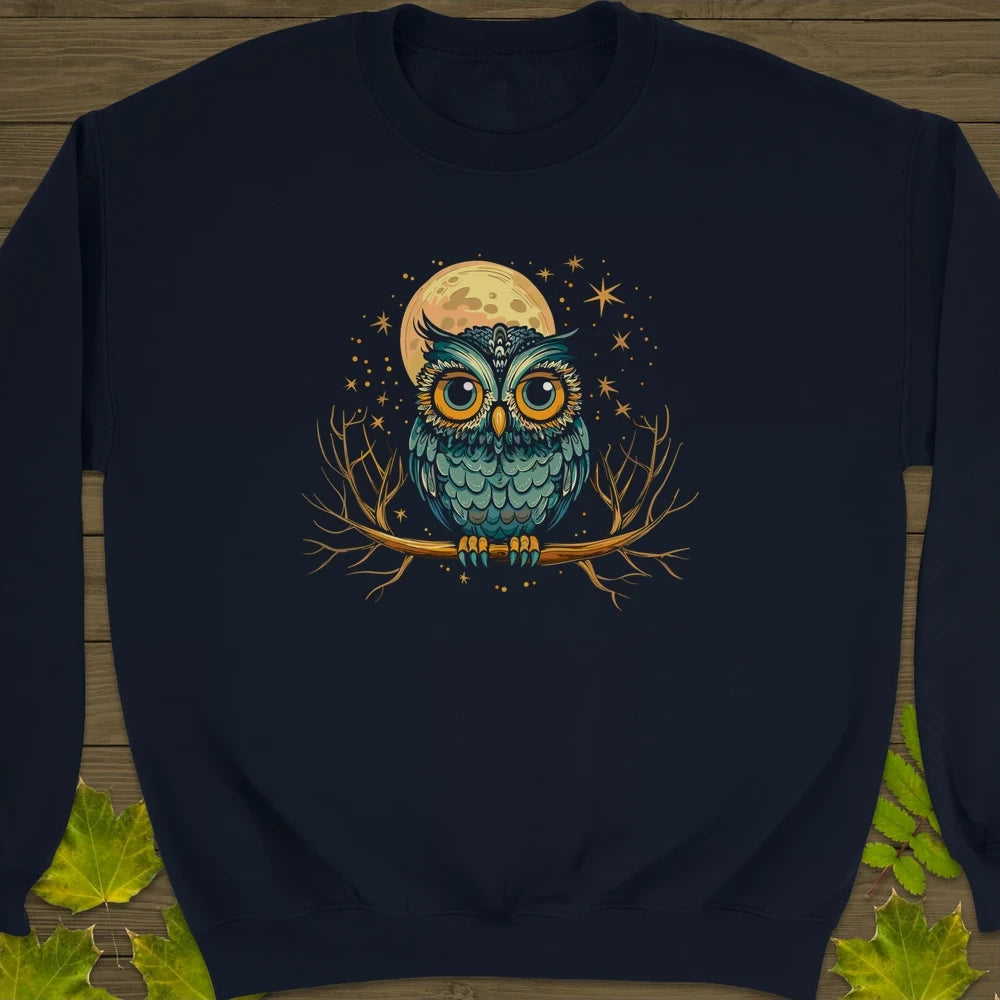 Midnight Mystic Owl Crewneck Sweatshirt Navy