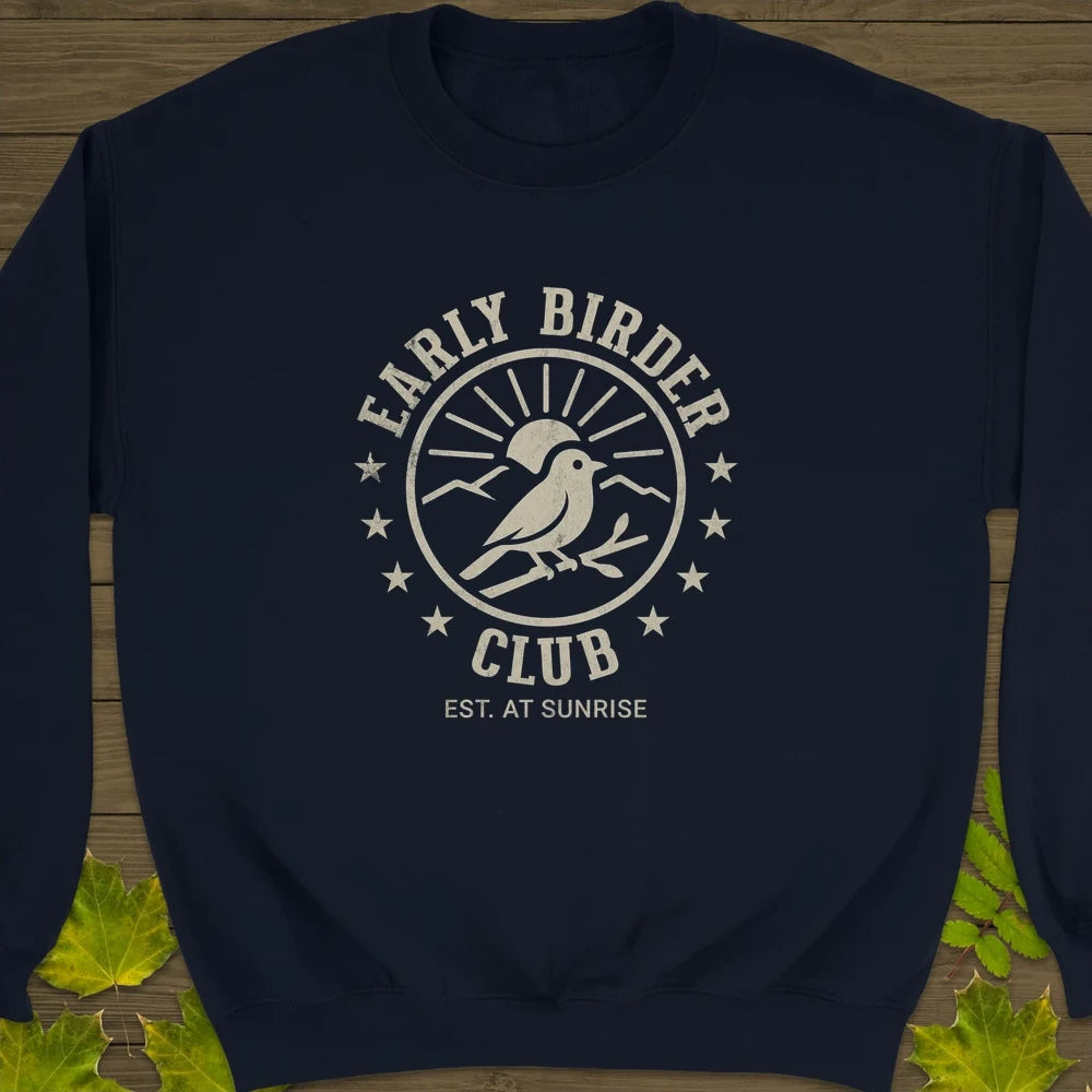 Early Birder Club Crewneck Sweatshirt Navy