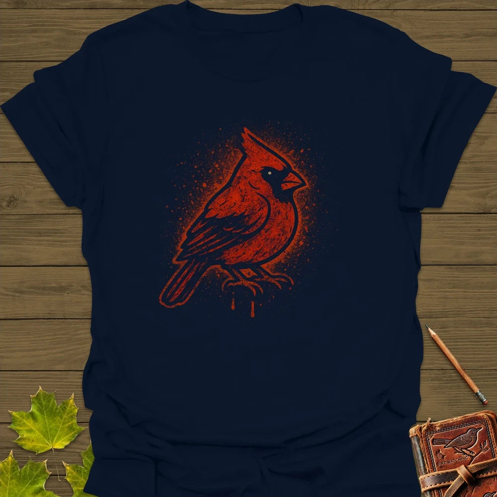 Northern Cardinal Art T-Shirt Navy