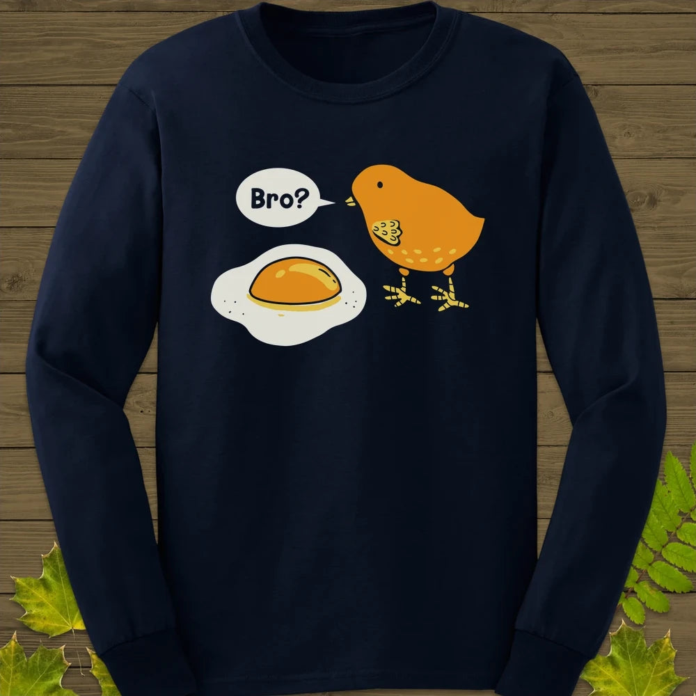 Bro? Chick and Egg Long Sleeve Navy