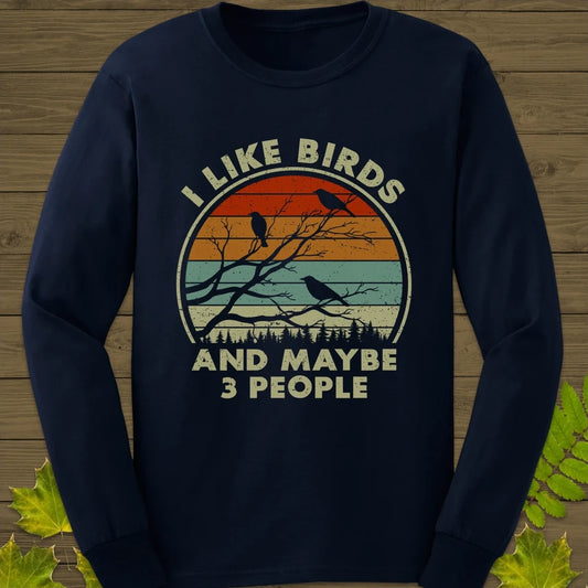 I Like Birds Long Sleeve Navy