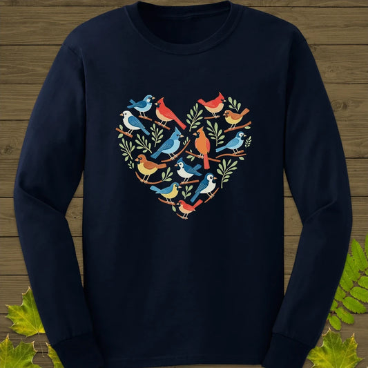 Heart Full of Birds Long Sleeve Navy