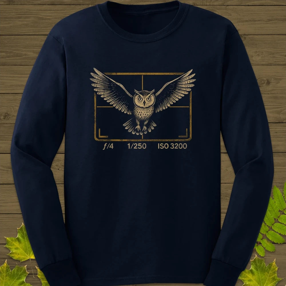 Owl and Camera Frame Long Sleeve Navy