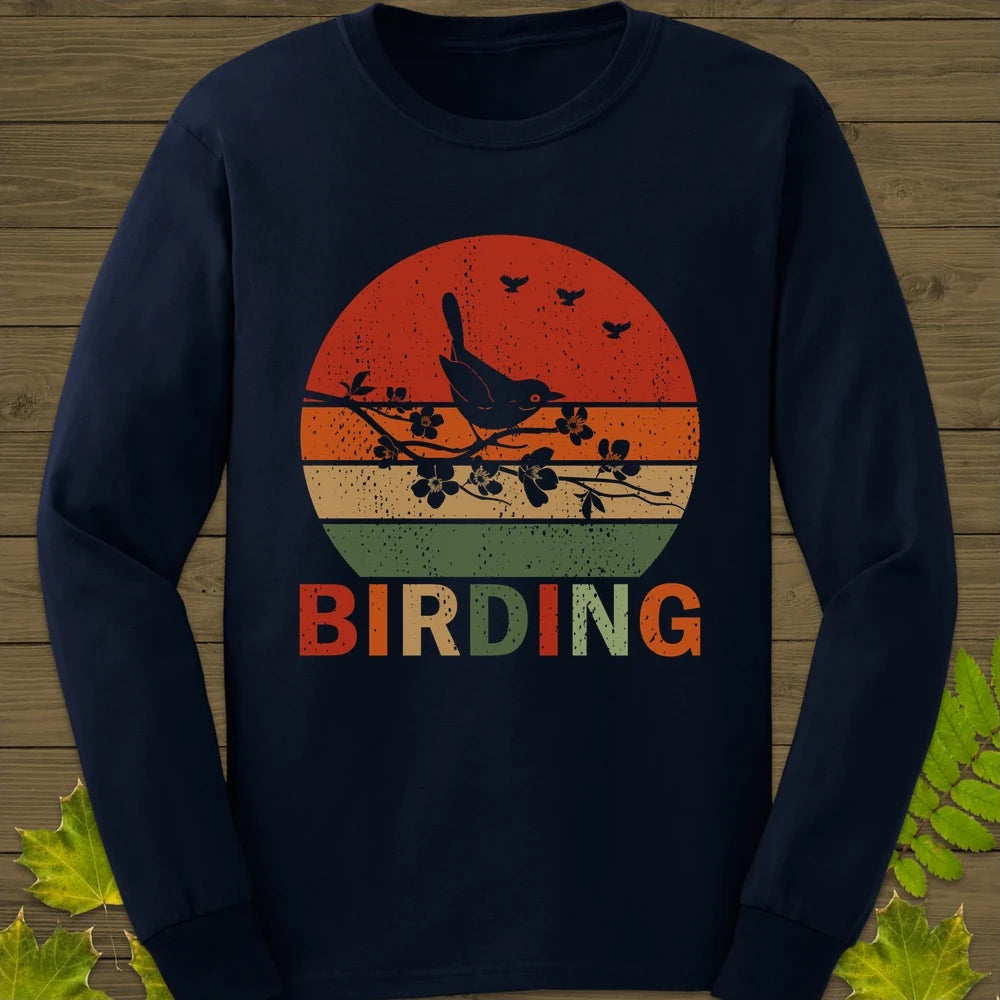 Birding Sunset Long Sleeve Navy