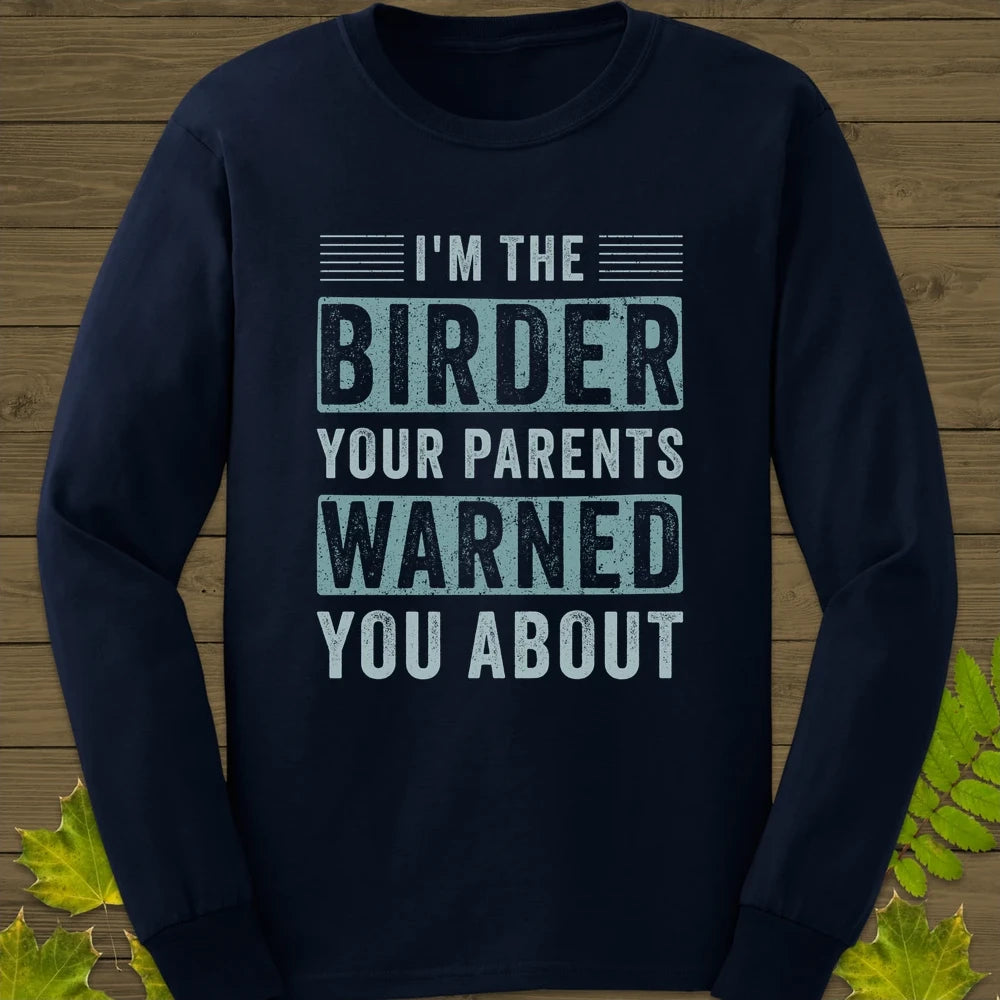 Birder Warning Long Sleeve Navy