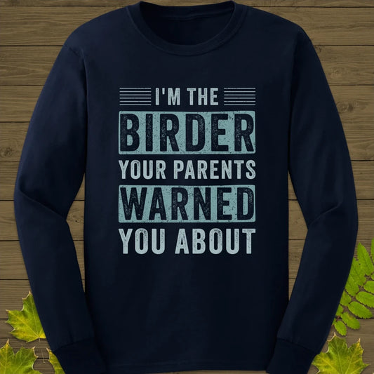 Birder Warning Long Sleeve Navy
