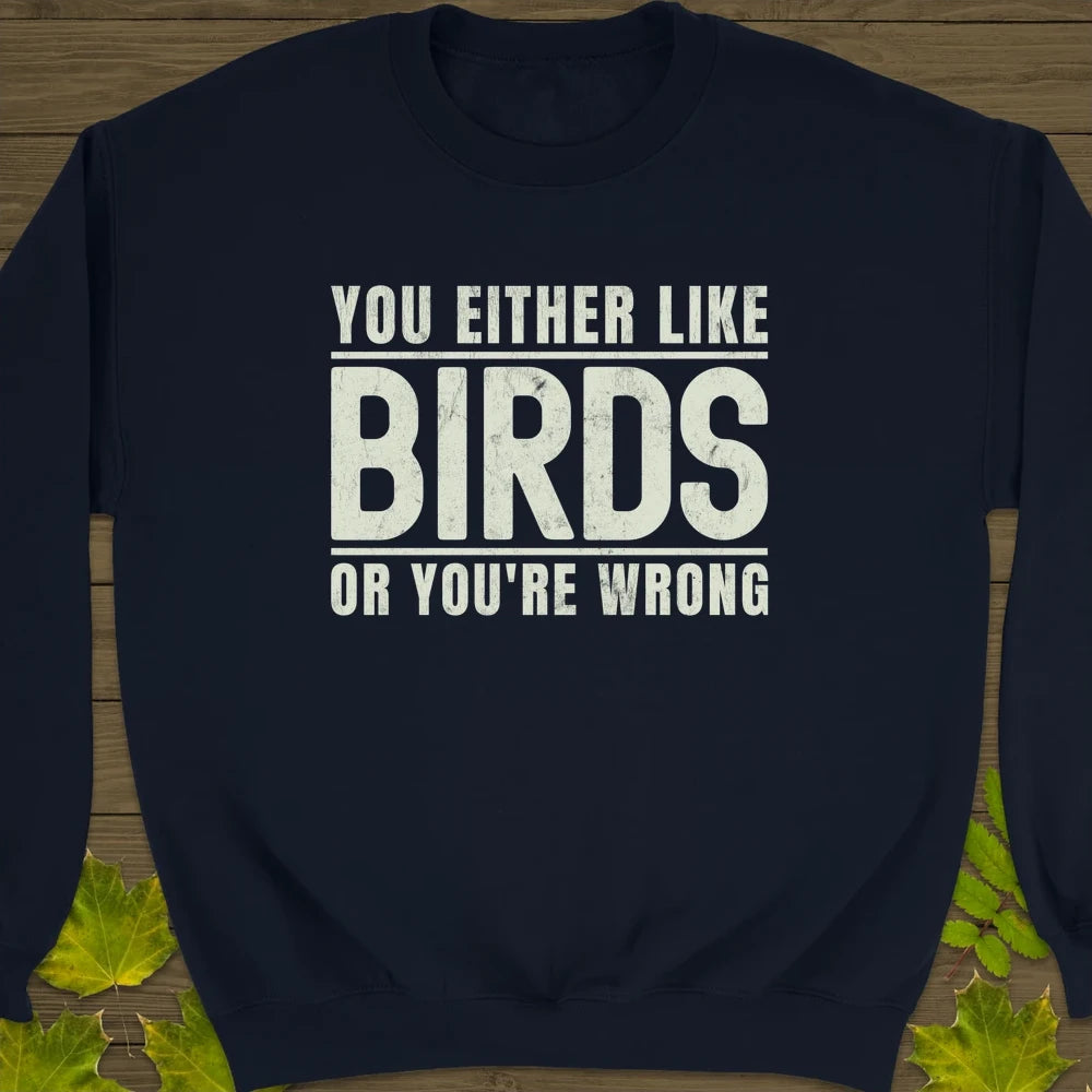 Birds Or Wrong Crewneck Sweatshirt Navy