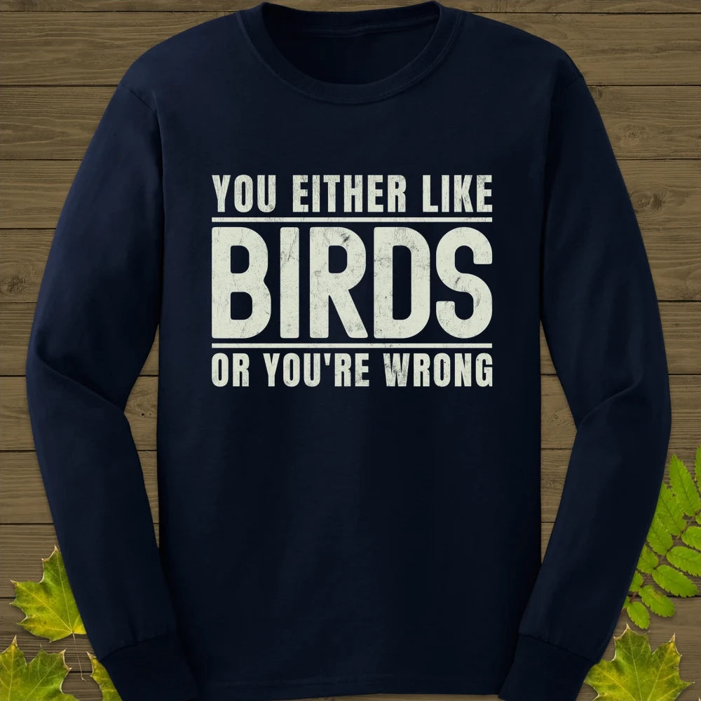Birds Or Wrong Long Sleeve Navy