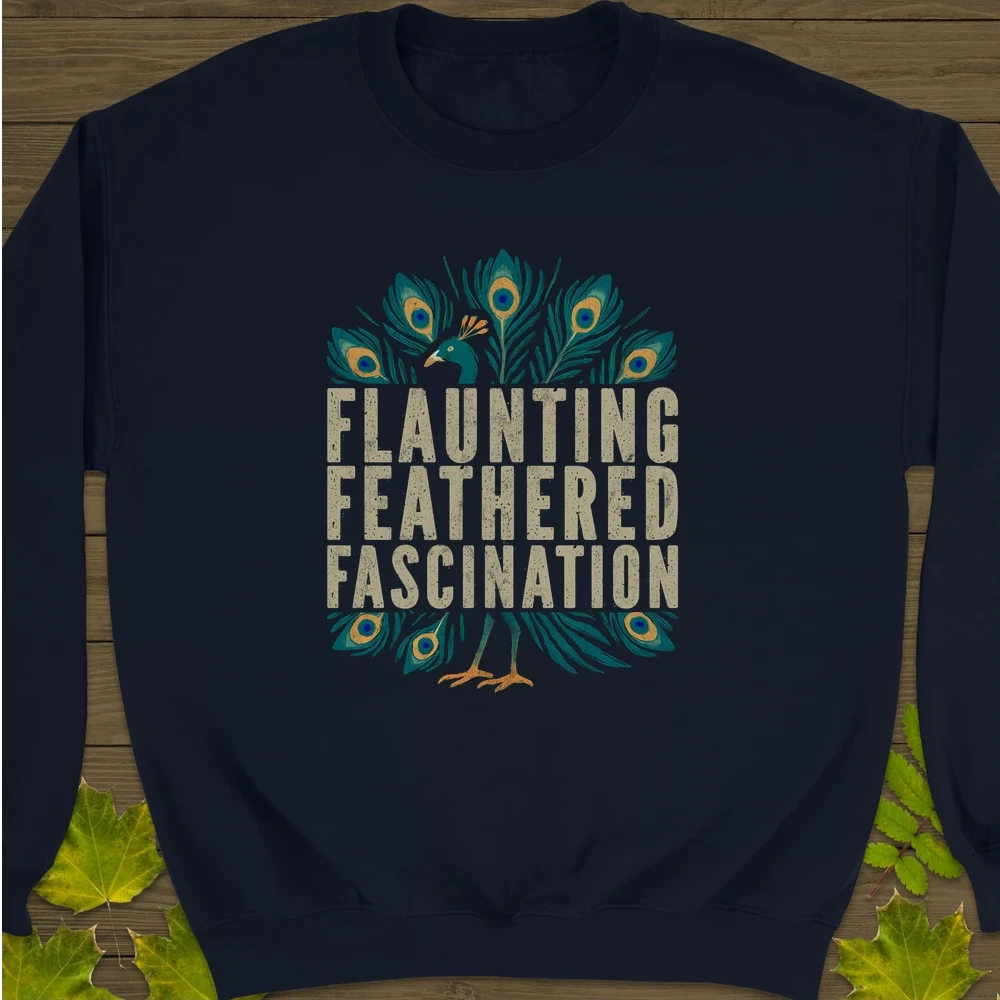 Feathered Fascination Crewneck Sweatshirt Navy