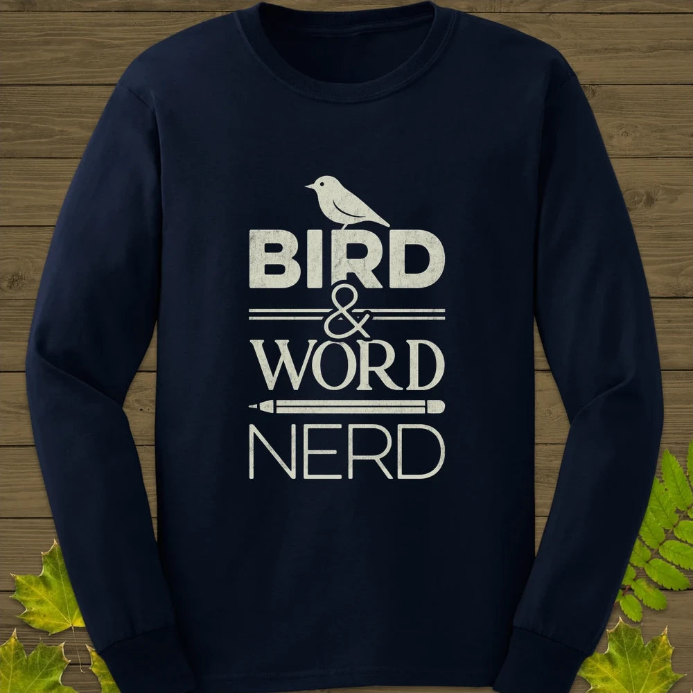 Bird Word Nerd Long Sleeve Navy