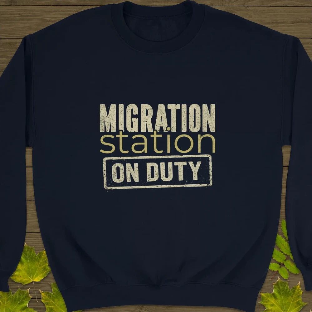 Migration Station Crewneck Sweatshirt Navy