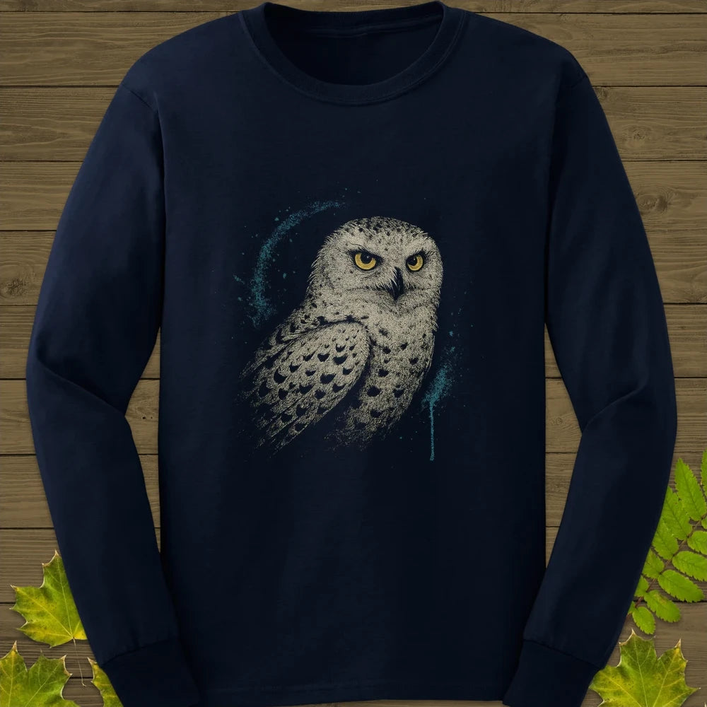 Snowy Owl Art Long Sleeve Navy