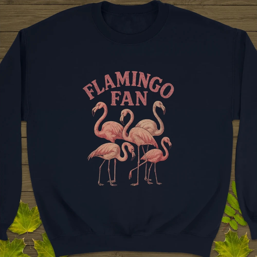Flamingo Fan Crewneck Sweatshirt Navy