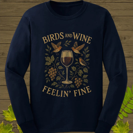 Birds and Wine Long Sleeve Navy
