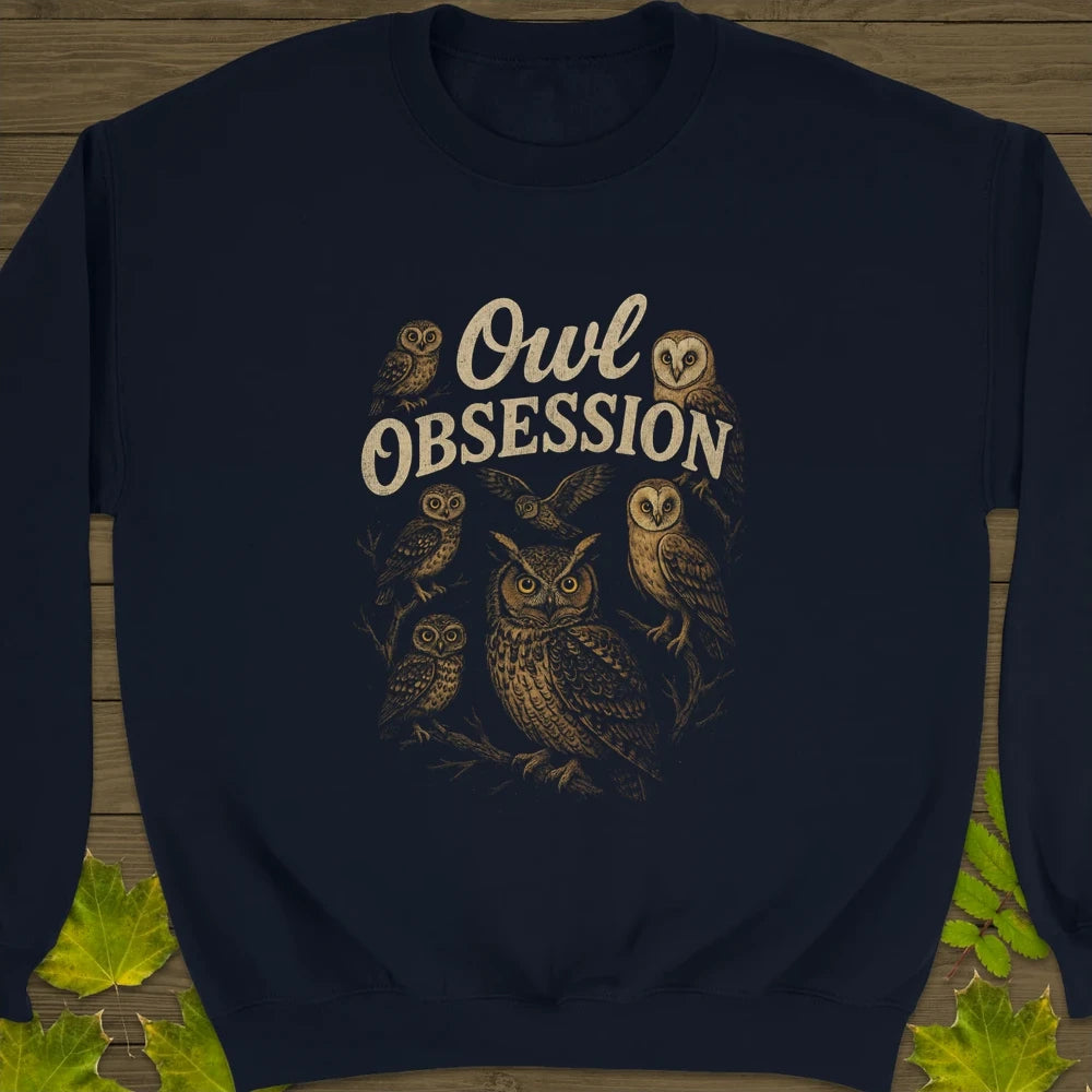 Owl Obsession Crewneck Sweatshirt Navy