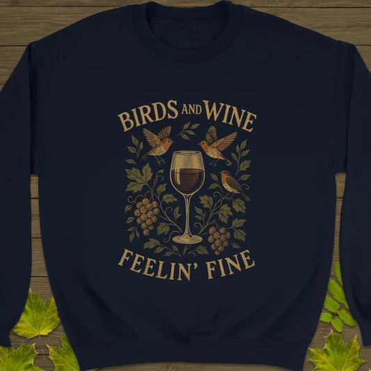 Birds and Wine Sweatshirt in Navy