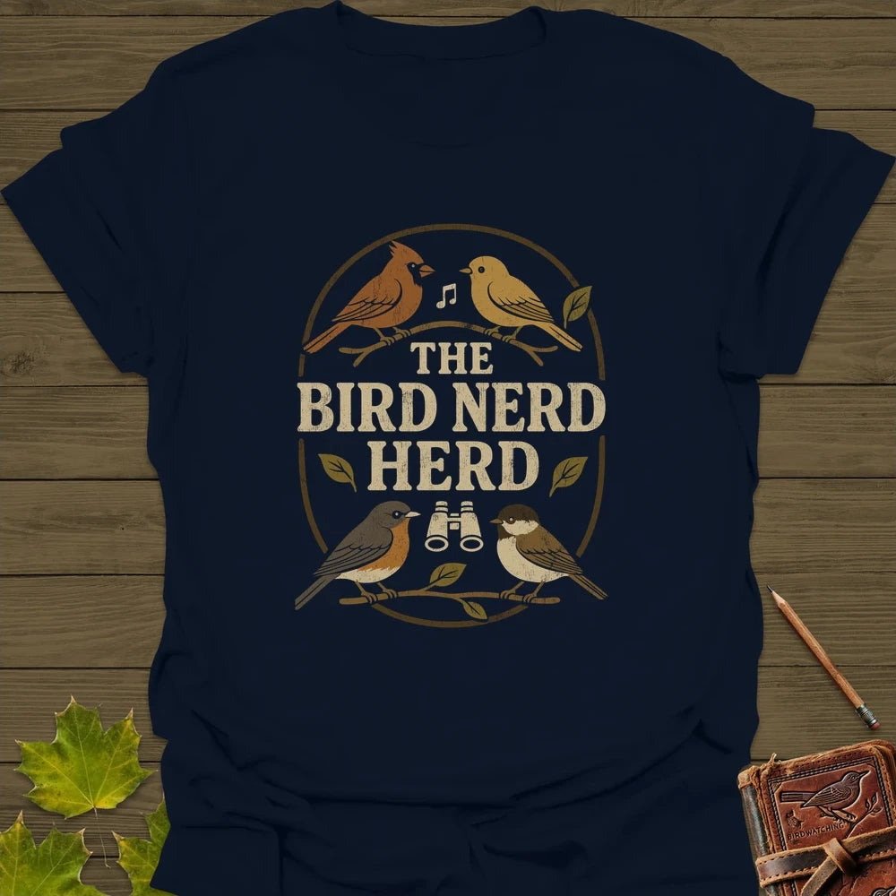 Bird Nerd Herd T-Shirt Navy