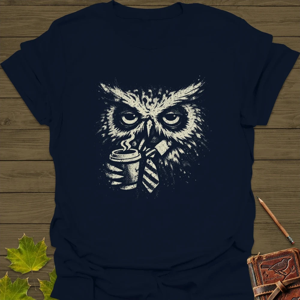Office Owl T-Shirt Navy