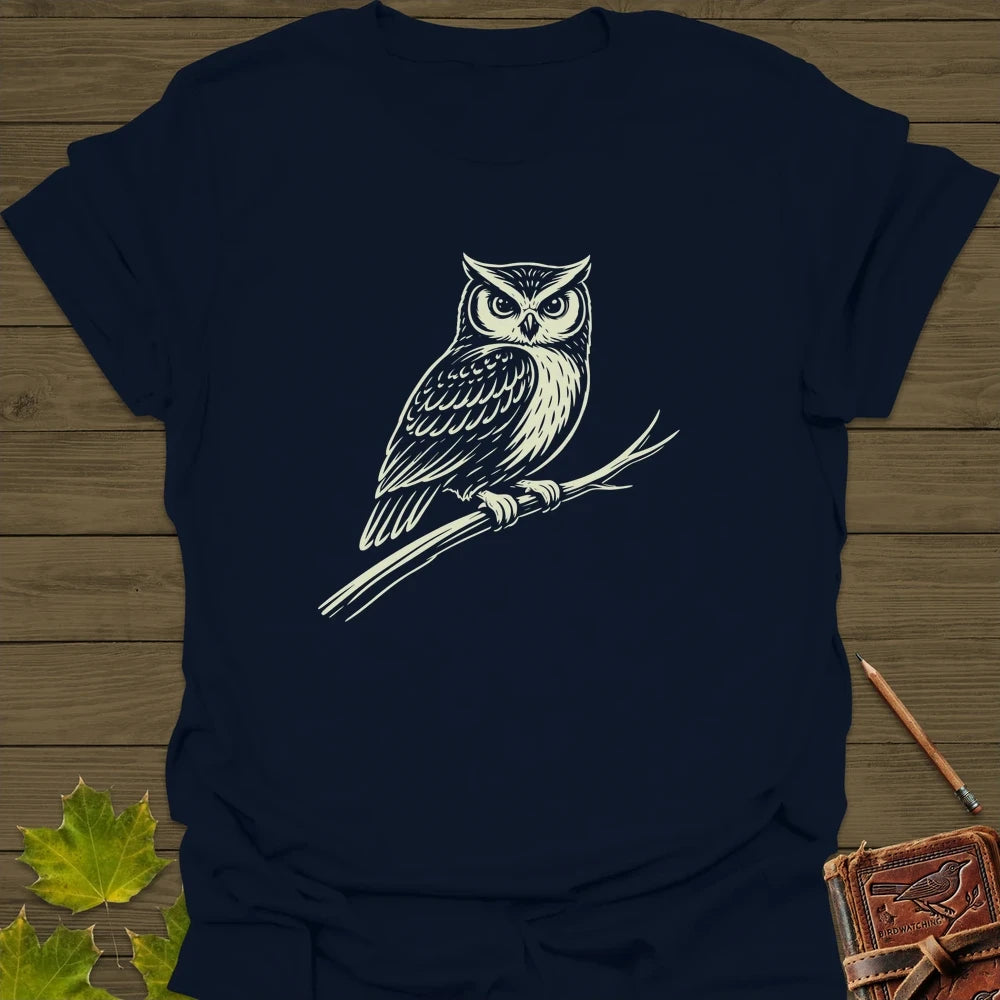 Silent Watcher Owl T-Shirt Navy