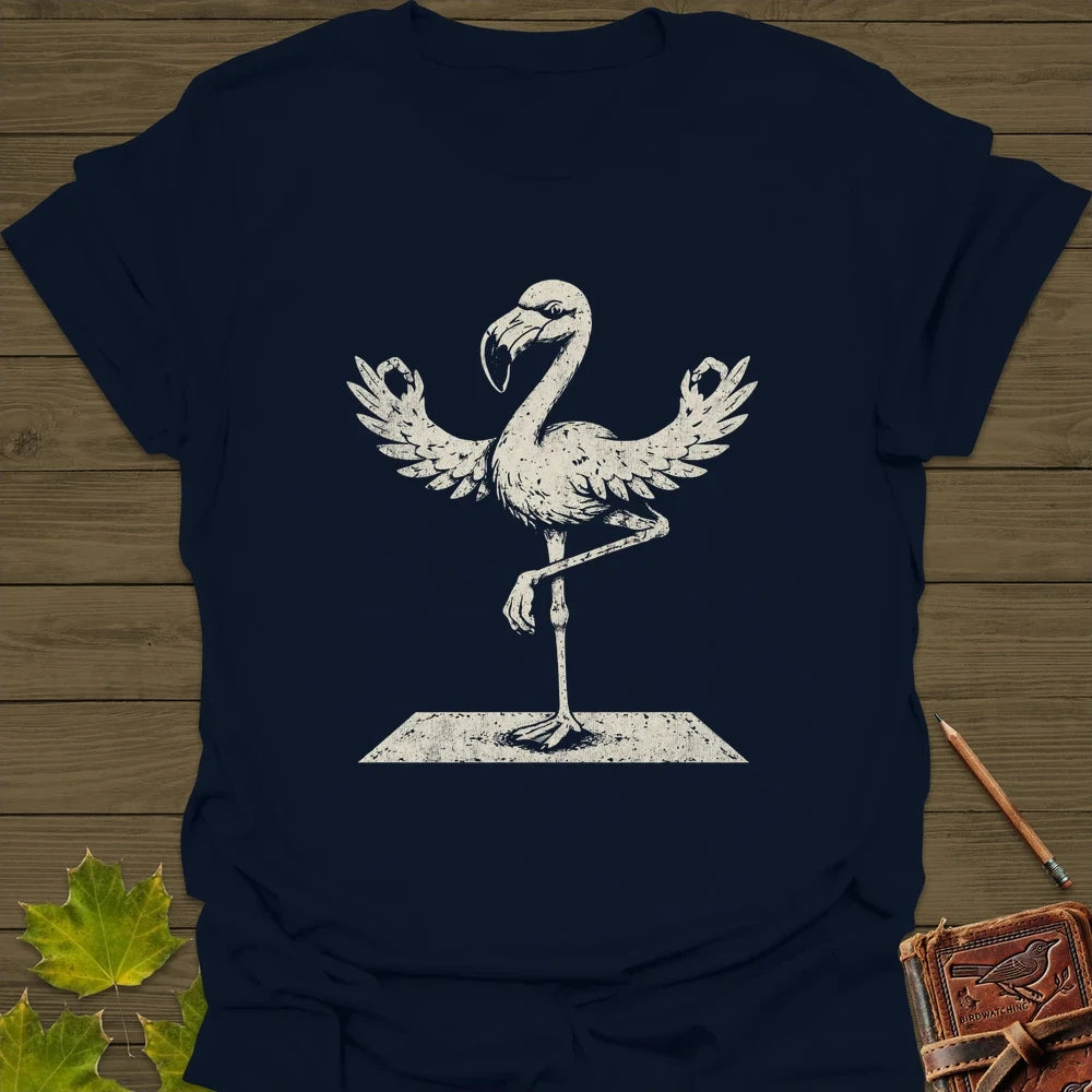 Flamingo Yoga T-Shirt Navy