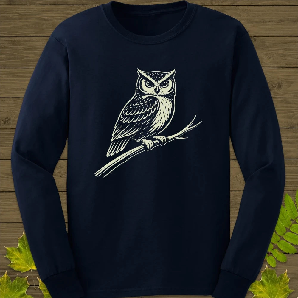 Silent Watcher Owl Long Sleeve Navy