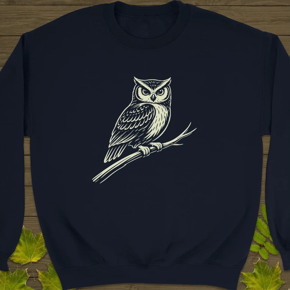 Silent Watcher Owl Sweatshirt Navy
